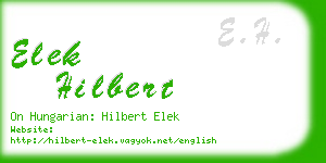 elek hilbert business card